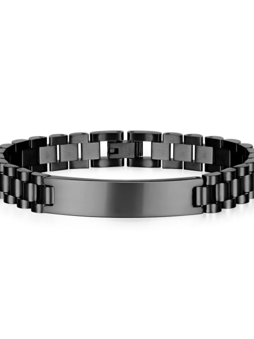 742 Black Bracelet [10mm] Titanium Steel Geometric Chain  Minimalist Bracelet